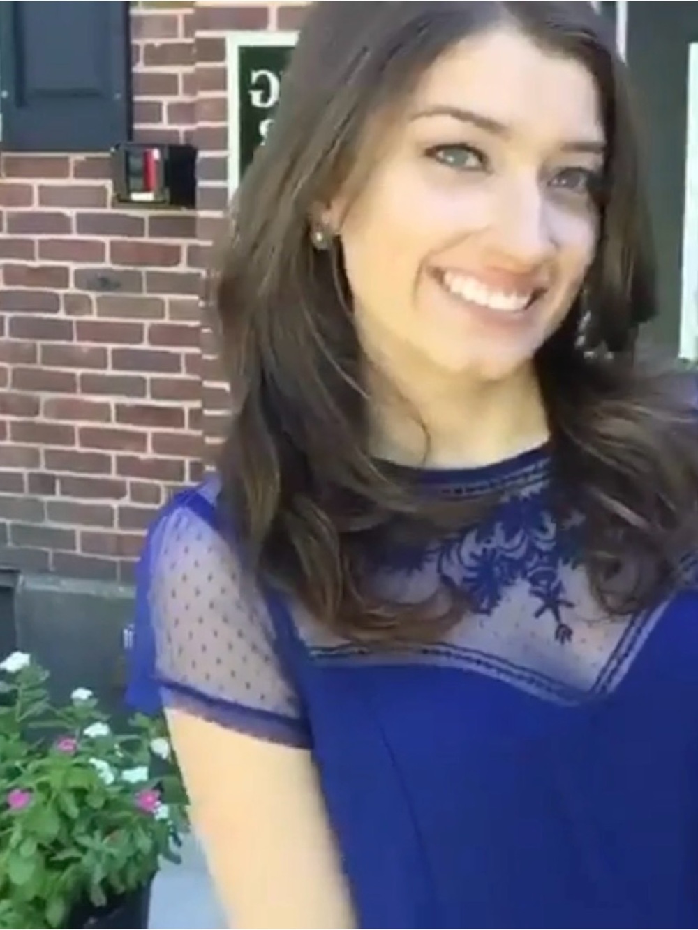 miami Navy Blue Embroidered Yoke Short Sleeve Dress